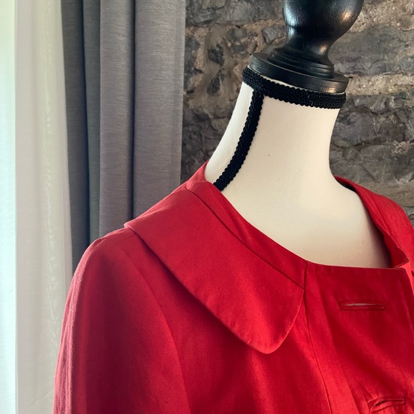 H&M red light trench coat lined 3/4 sleeves - Picture 2 of 6